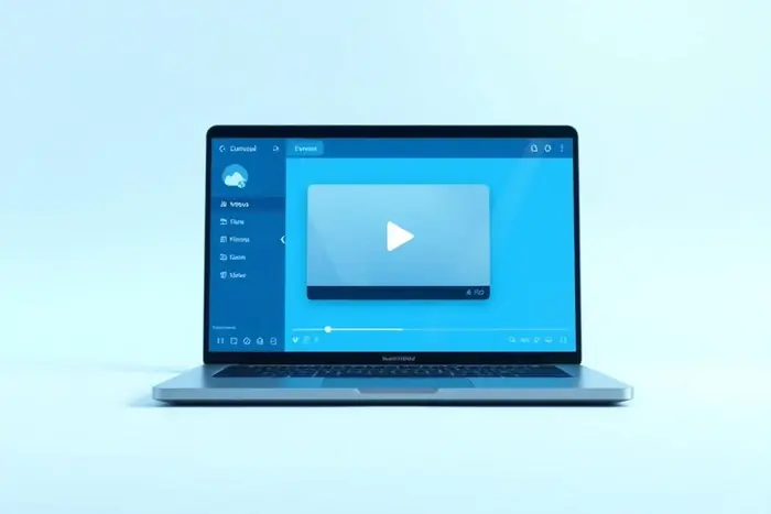 A saved video file landing in the downloads folder on a laptop
